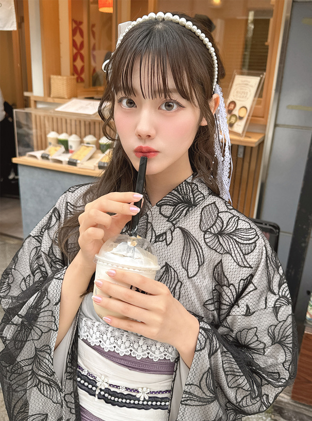 レースパール帯飾り