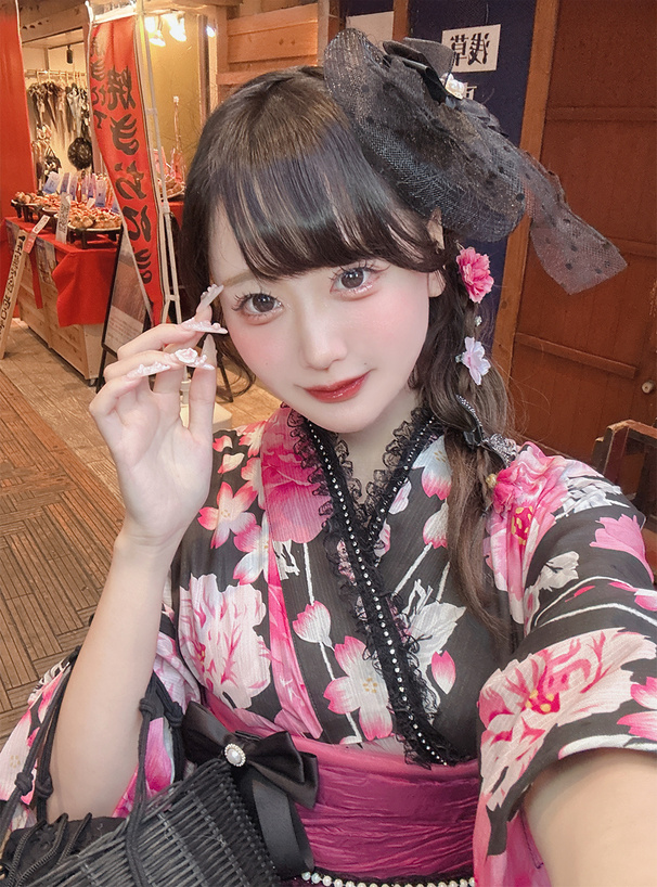 テープ付きビジューレースフリル重ね衿
