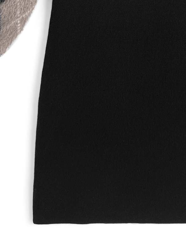 アーガイル柄シャギーボレロ×キャミソールミニワンピースニットアンサンブル