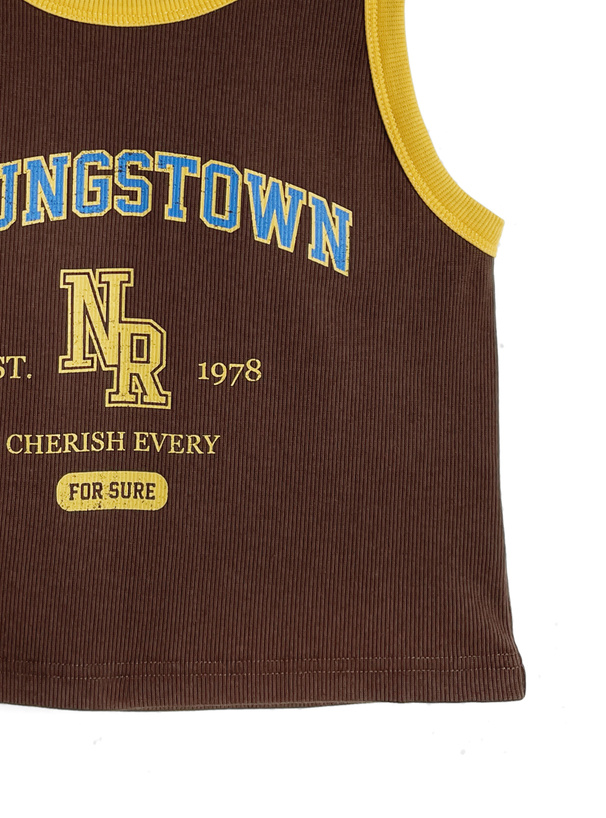 配色ロゴプリントタンクトップ