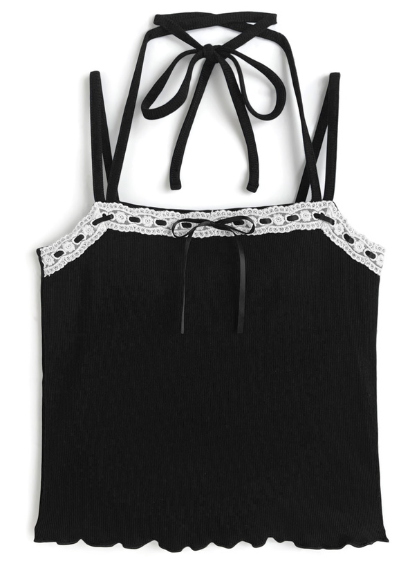 2Wayカップ付きレースリボンキャミソール[tu2018]