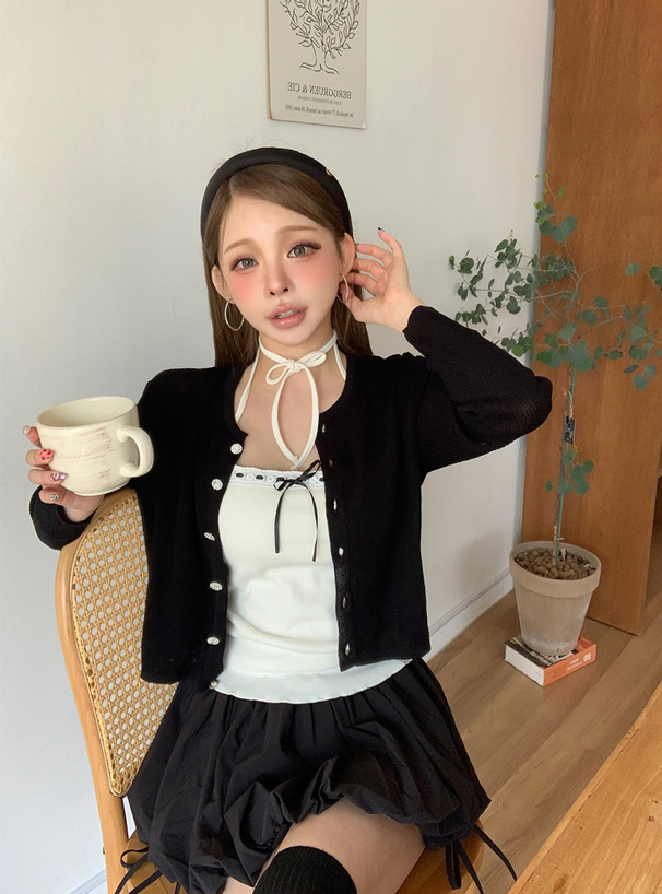 2Wayカップ付きレースリボンキャミソール