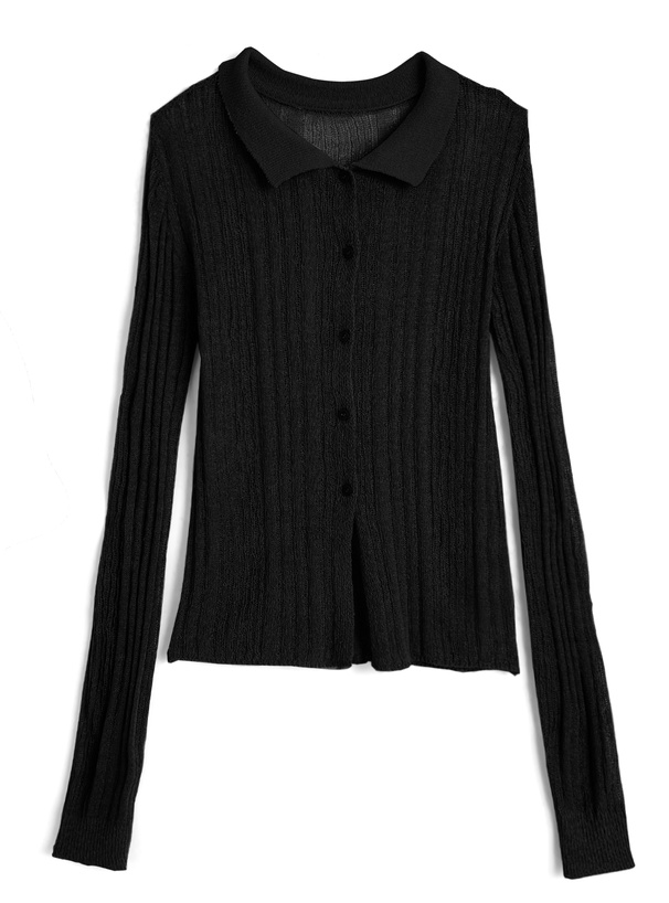 リブニットカーディガン