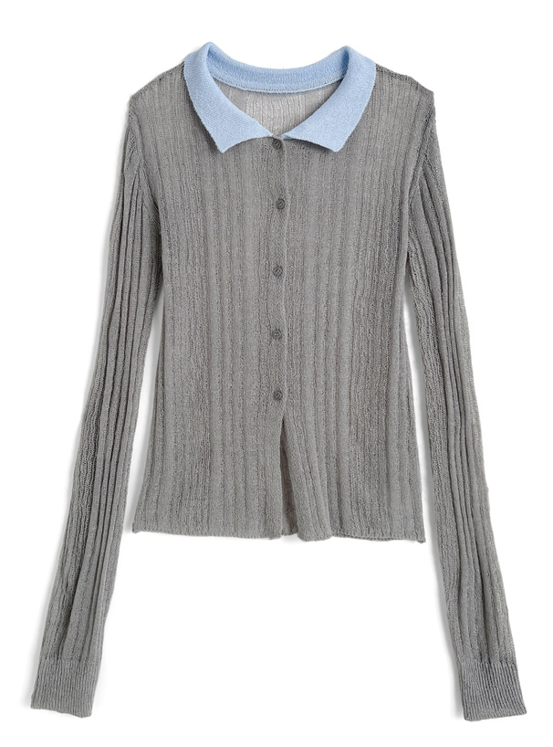 リブニットカーディガン