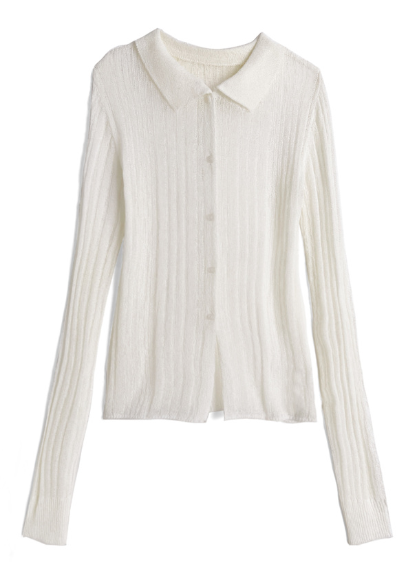 リブニットカーディガン