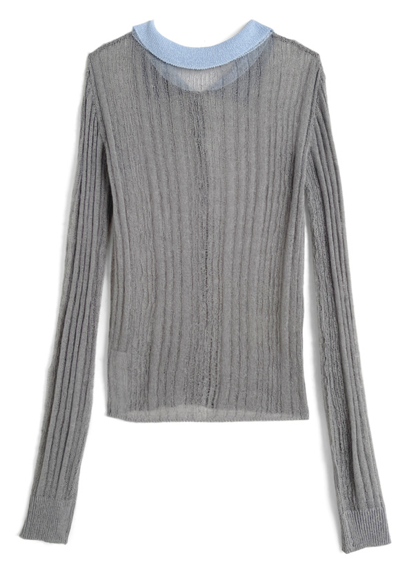 リブニットカーディガン