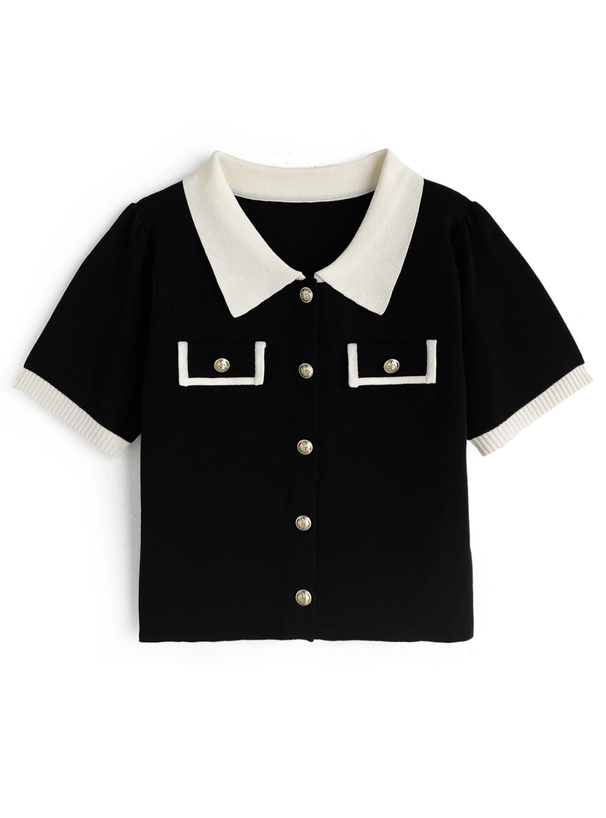 配色ニットカーディガン