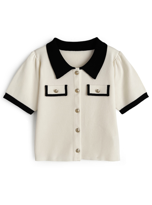 配色ニットカーディガン