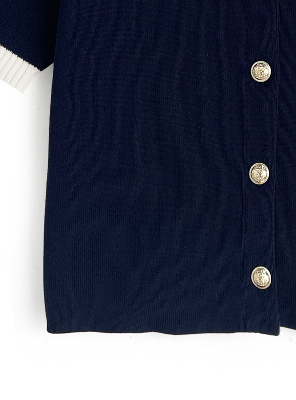 配色ニットカーディガン