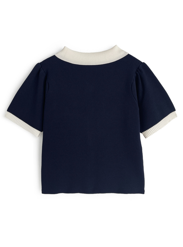 配色ニットカーディガン