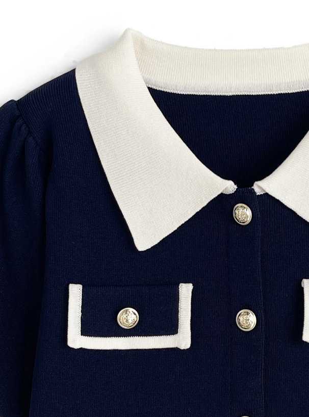 配色ニットカーディガン