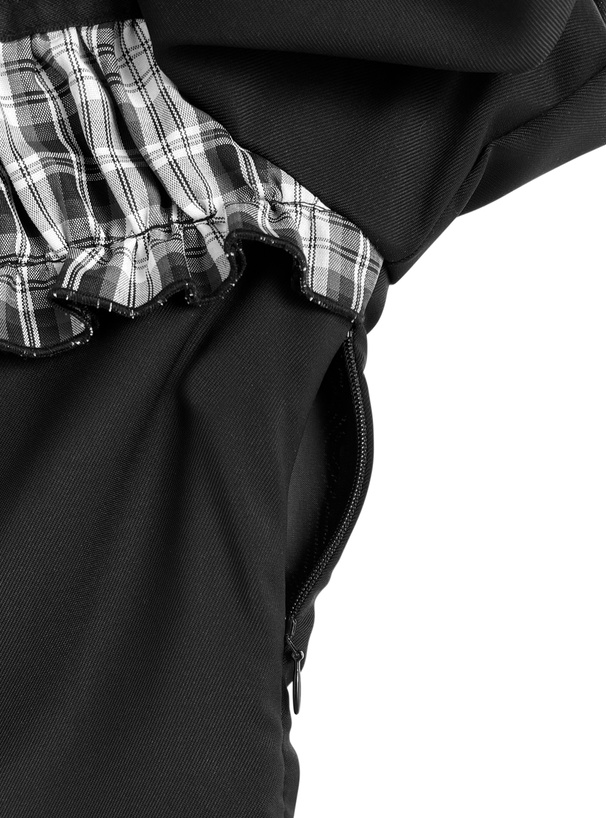 チェック柄フリルホルターネックフレアミニワンピース