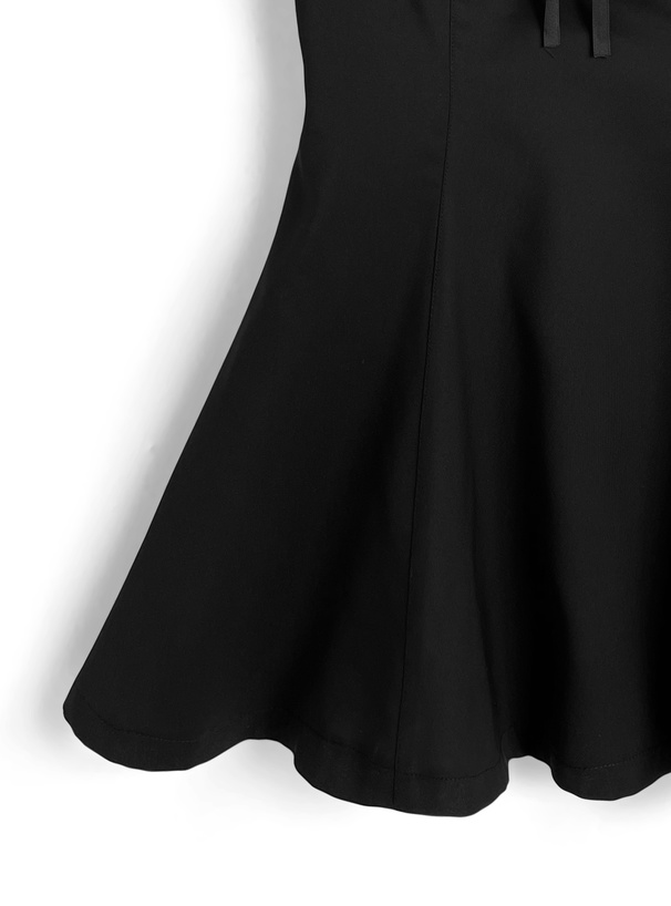 チェック柄フリルホルターネックフレアミニワンピース