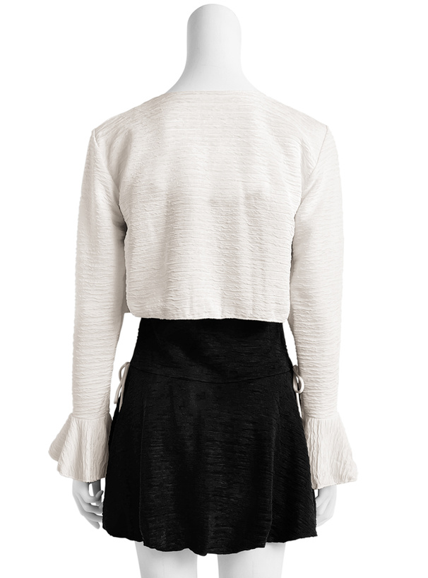 ボレロ付き配色リボンバルーンワンピース水着