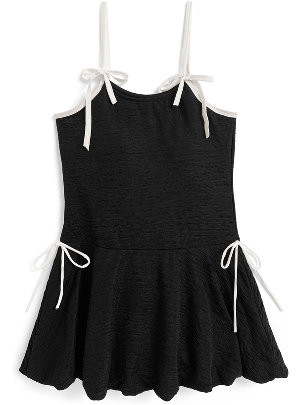 ボレロ付き配色リボンバルーンワンピース水着