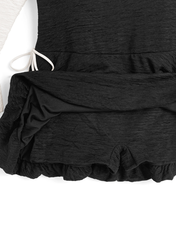 ボレロ付き配色リボンバルーンワンピース水着