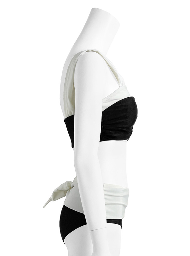 配色リボンビキニ水着