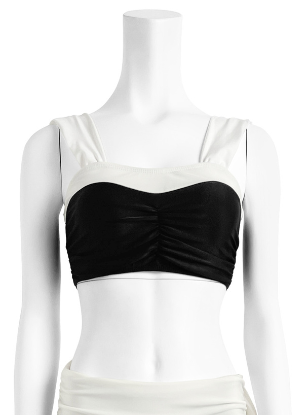 配色リボンビキニ水着