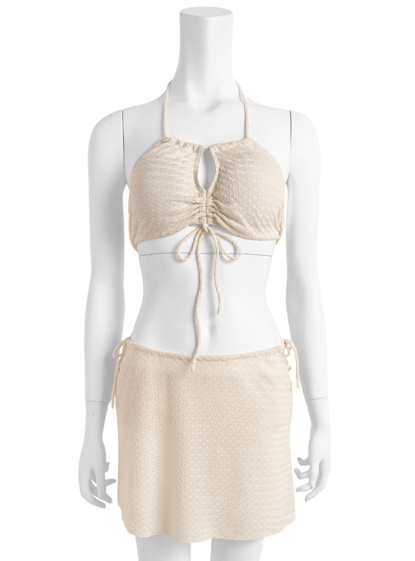 スカート付きホルターネックビキニ水着