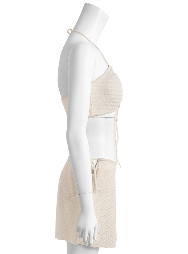 スカート付きホルターネックビキニ水着