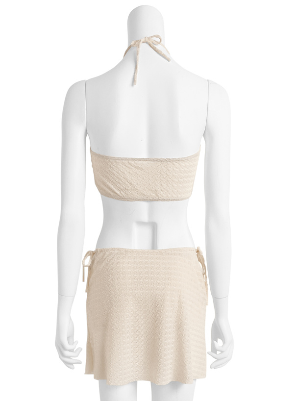 スカート付きホルターネックビキニ水着