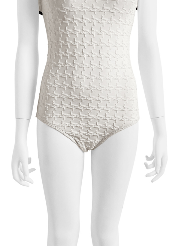 配色パイピングフリルワンピース水着