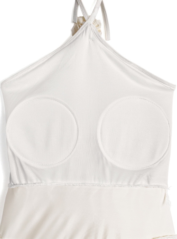 インパン付きホルターネックティアードフリルワンピース水着