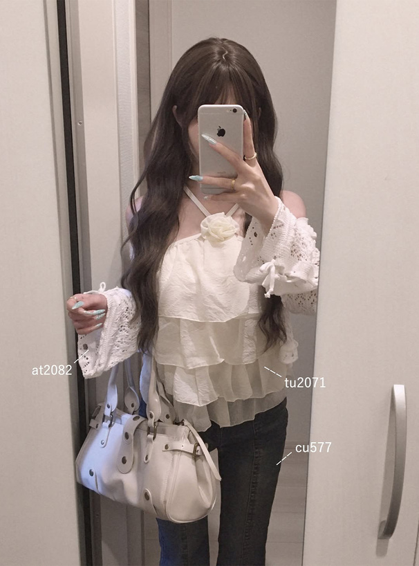 インパン付きホルターネックティアードフリルワンピース水着