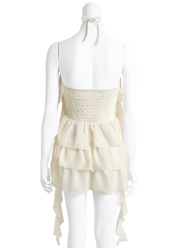 インパン付きホルターネックティアードフリルワンピース水着