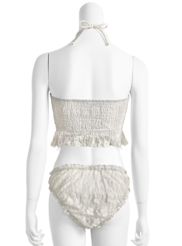 ホルターネックレースビキニ水着