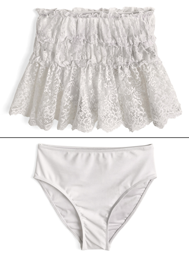 スカート付きリボンビキニ水着