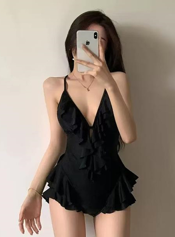 ラッフルフリルワンピース水着