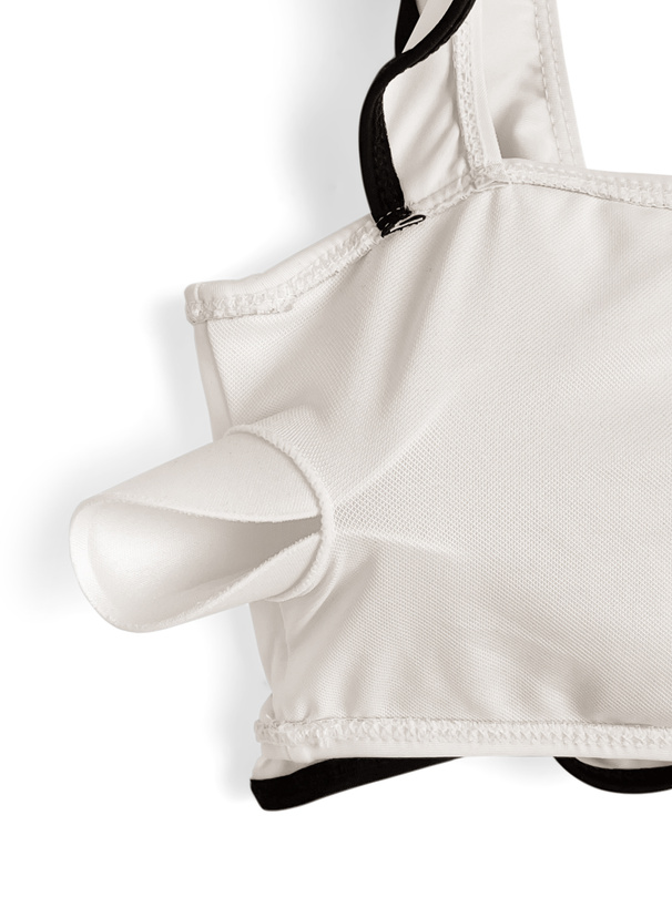 配色パイピングフリルハイウエストビキニ水着