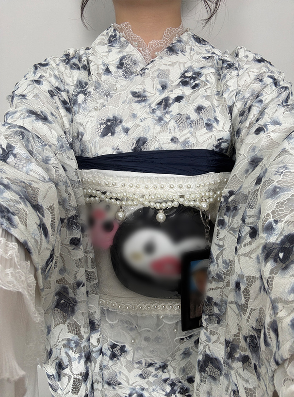 推し活クリアポケット付きレースオーガンジー帯