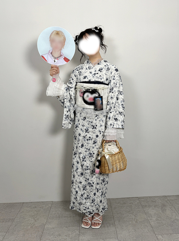 推し活クリアポケット付きレースオーガンジー帯
