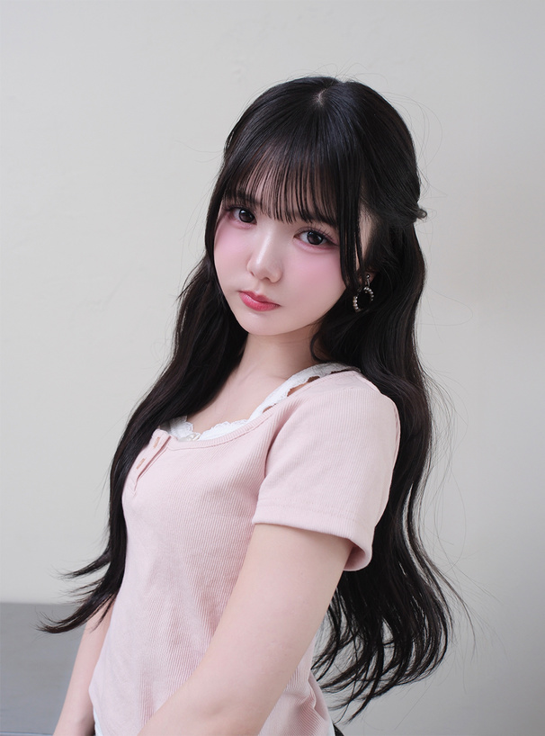 キャミソールレイヤード風ヘンリーネックリブトップス