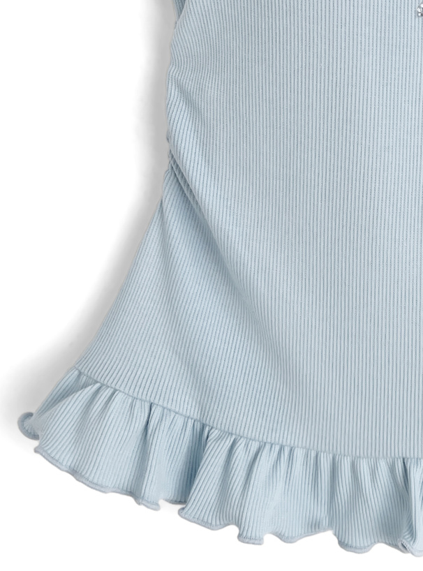 カップ付きラインストーンロゴフリルキャミソール