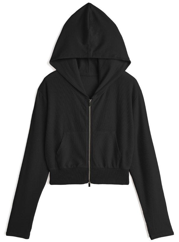 UVカットサムホール付きショート丈パーカー