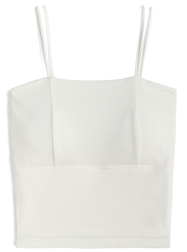 カップ付きダブルストラップショート丈キャミソール