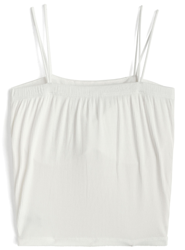 カップ付きダブルストラップショート丈キャミソール