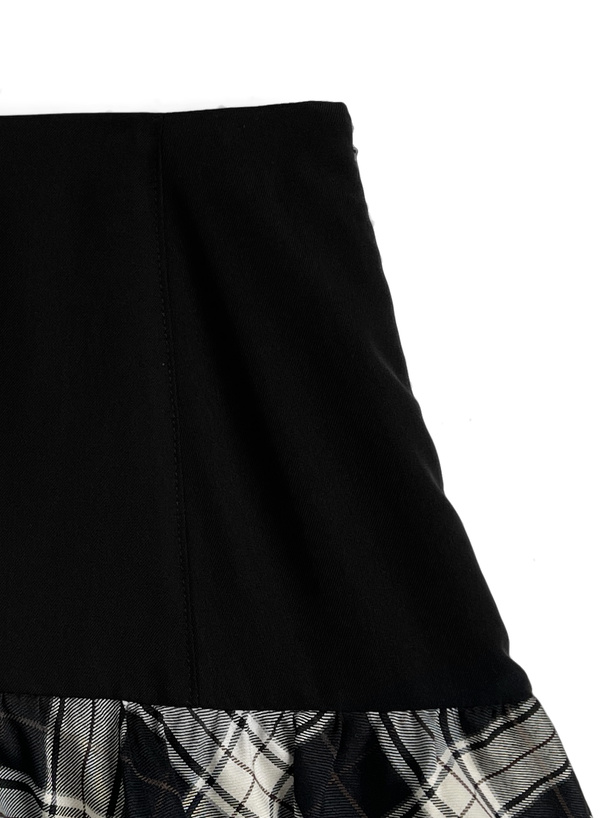インパン裏地付きチェック柄バルーンミニスカート