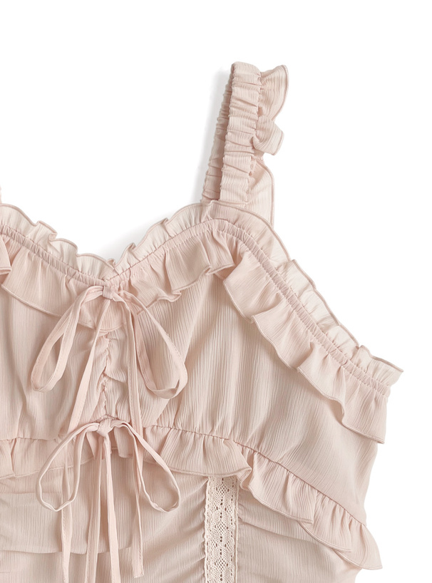 ダブルリボンフリルキャミソールトップス