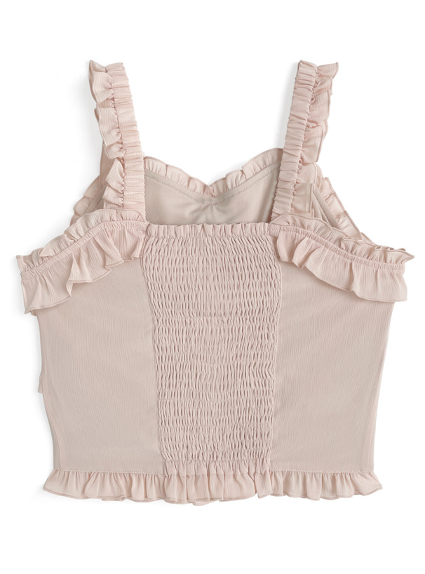 ダブルリボンフリルキャミソールトップス
