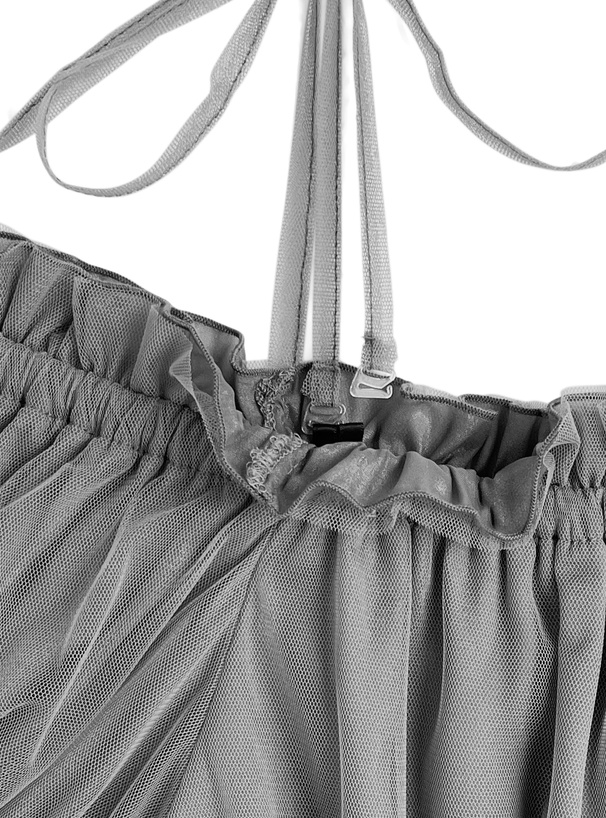 ラメシアーチュールオフショルダーリボントップス