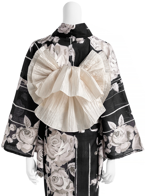 モノトーンバラ柄浴衣セット