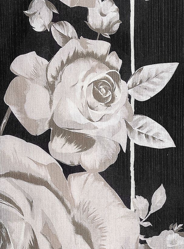 モノトーンバラ柄浴衣セット