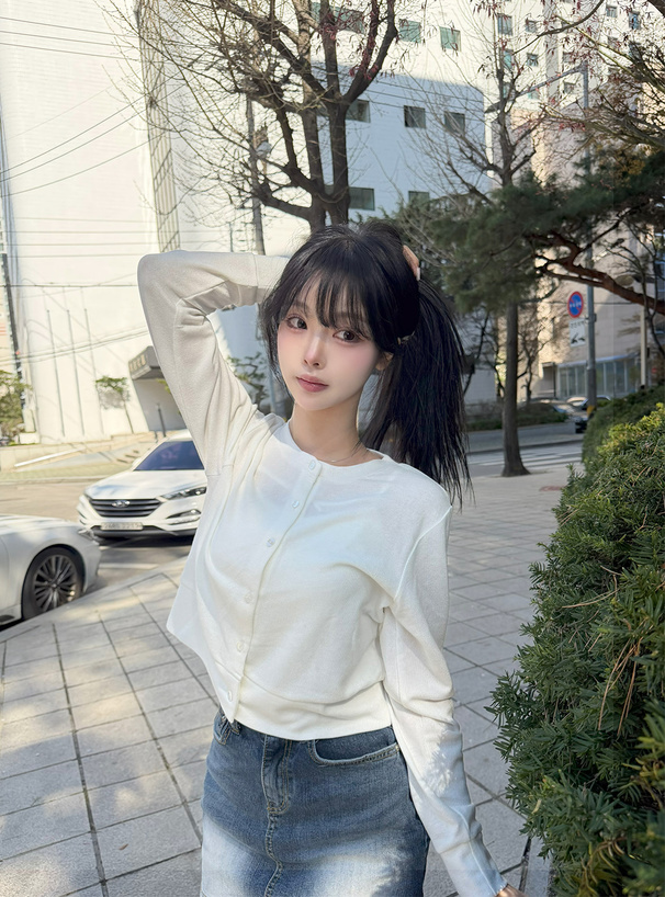 UVカットクルーネックカーディガン