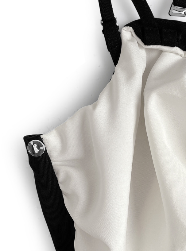 ストラップ付きビッグリボンオフショルダーミニワンピース