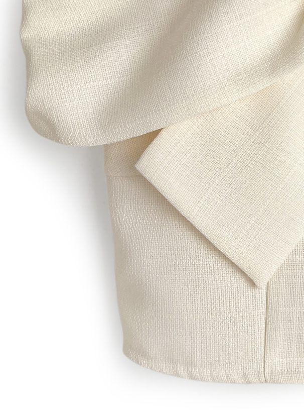 ビッグリボンツイードオフショルダートップス