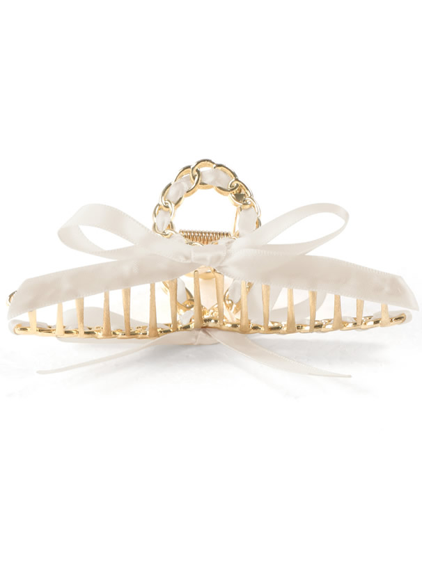 リボンチェーンデザインヘアクリップ